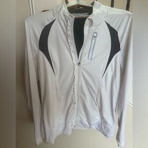 Athleta Prevail 2 Jacket XL, Running, Reflective, color: White/Grey, VGUC